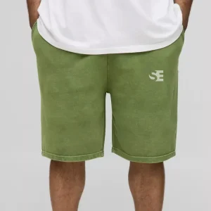 Plus Loose Fit Acid Wash Jersey Shorts