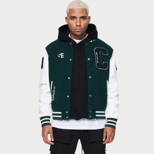 Nylon Varsity Jacket with Badges